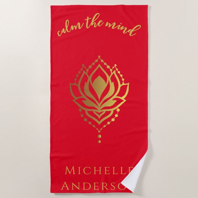 Calm The Mind Beach Towel (Front)