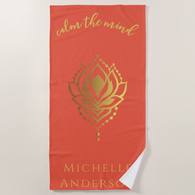 Calm The Mind Beach Towel (Front)