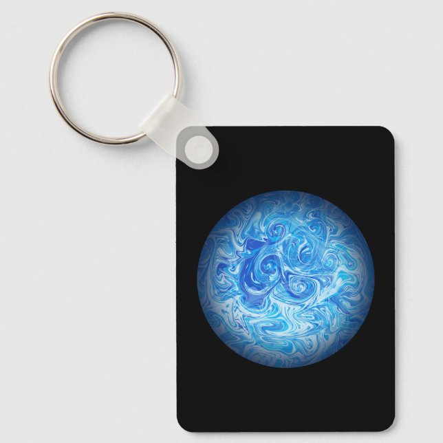 Calm Tide Fluid Art Keychain (Front)