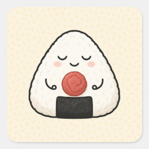 Calm Ume Onigiri Square Sticker