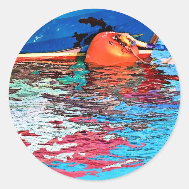 CALM WATER CLASSIC ROUND STICKER (Front)