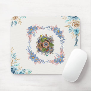 Calm Watercolor Garden – Light Floral Design Mouse Mat
