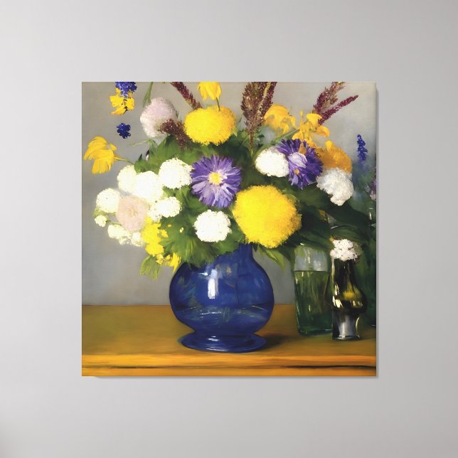 Calm Watercolour Botanical Art Canvas Print (Front)