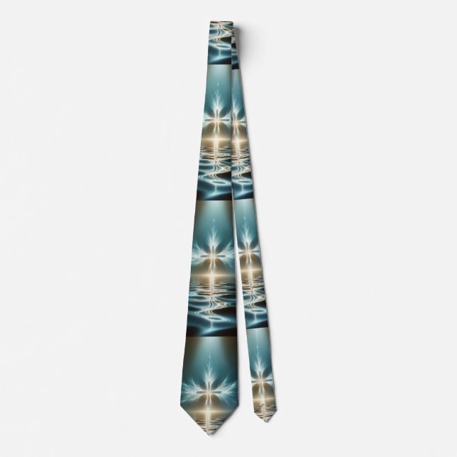 Calm Waters Baptismal Cross Tie (Front)