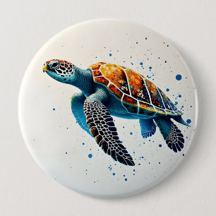 Calm Waters: Celebrate Sea Turtles with ocean 10 Cm Round Badge