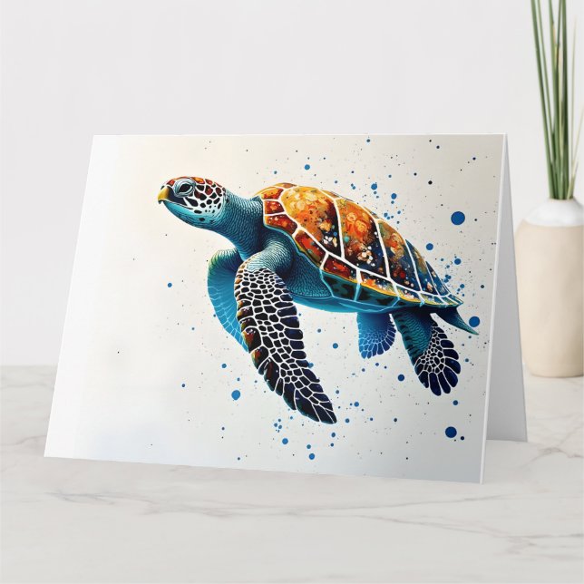Calm Waters: Celebrate Sea Turtles with ocean Card (Front)