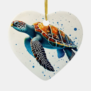 Calm Waters: Celebrate Sea Turtles with ocean Ceramic Tree Decoration