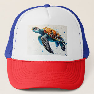 Calm Waters: Celebrate Sea Turtles with ocean Trucker Hat