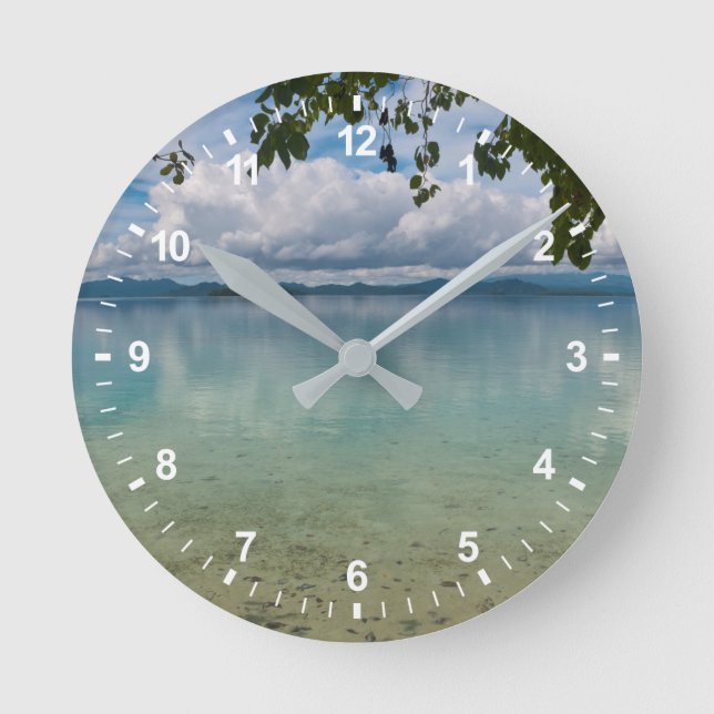 Calm Waters Of The Marovo Lagoon Round Clock (Front)