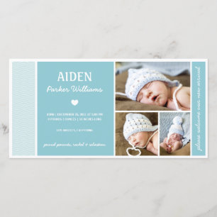 CALM WAVES BABY BOY BIRTH ANNOUNCEMENT