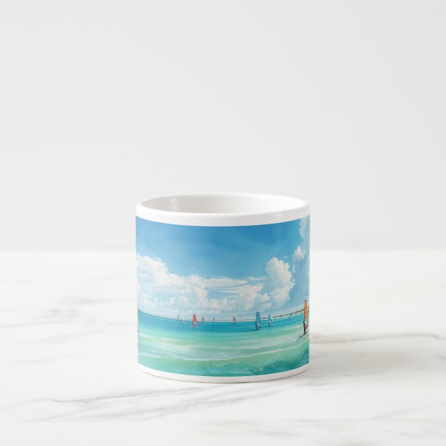 Calm Windsurf Scene Espresso Cup (Front)