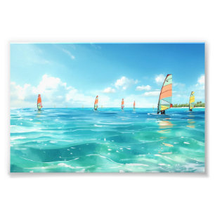 Calm Windsurf Scene Photo Print