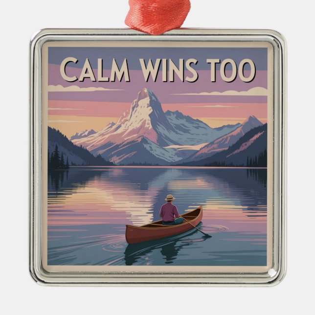 Calm Wins Too Metal Tree Decoration (Front)