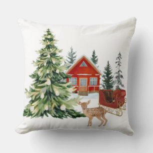 Calm winter home decor inspired by quiet woodland cushion