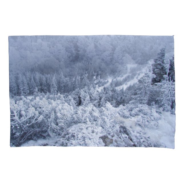 Calm Winter Mountains: Foggy Serenity. Pillowcase (Front)
