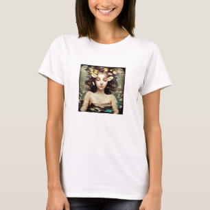 Calm Woman Under Water,   AI Generated Artwork T-Shirt