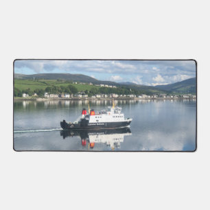 Calmac Ferry Departing the Isle of Bute, Scotland Desk Mat