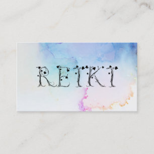 *~* Calming Abstract Watercolor Pastel REIKI Ivy Business Card