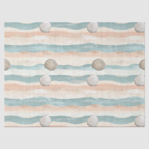 Calming Beach Wave Stripes - Soft Coastal Palette Tissue Paper