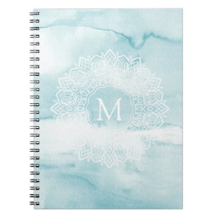 Calming Blue Marble Mandala Pastel Notebook