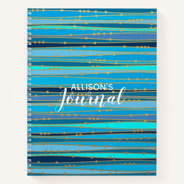 Calming Blue Zen | Personalised Spiral Notebook (Front)