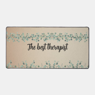 Calming Botanical Watercolor Design for Therapists Desk Mat