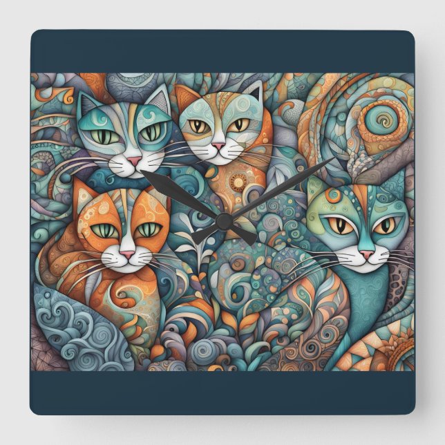 calming cats 2 clock (Front)