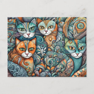calming cats 2 postcard