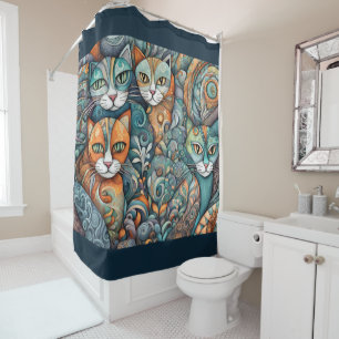 calming cats 2 shower curtain