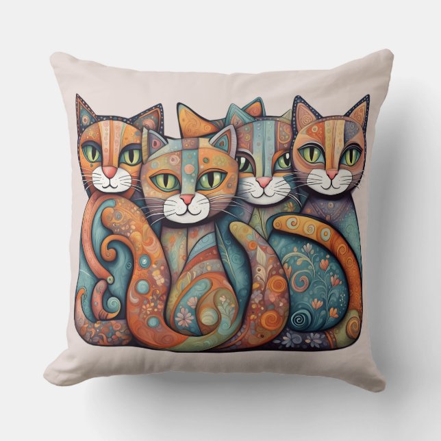 calming cats 3 pillow (Front)