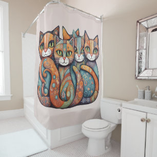 calming cats 3 shower curtain