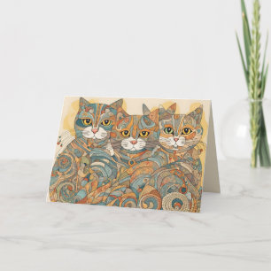 calming cats 4 greeting card
