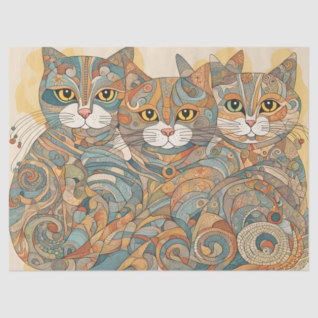 calming cats 4 tissue paper (Front)
