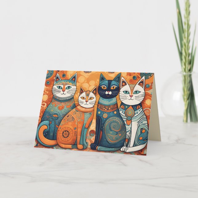 calming cats greeting card (Front)