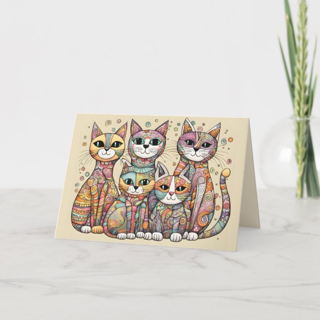 calming cats greeting card (Front)