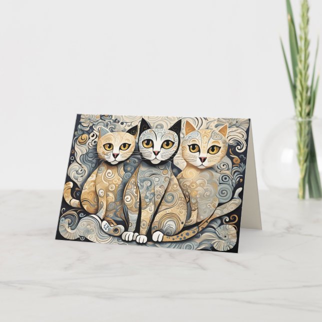 calming cats greeting card (Front)