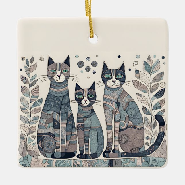 calming cats ornament (Front)