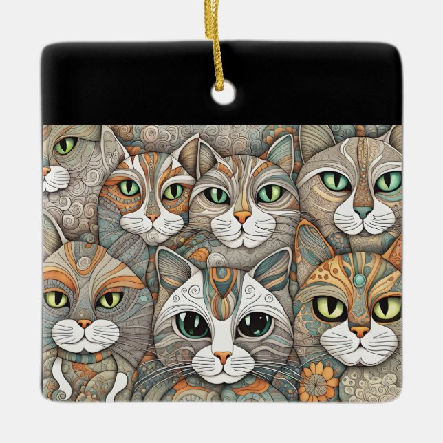 calming cats ornament (Front)
