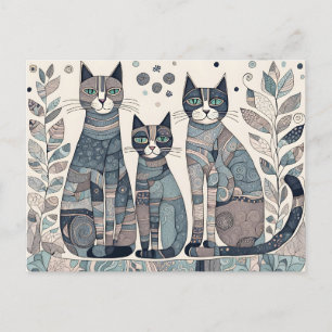 calming cats postcard