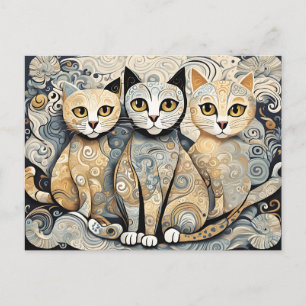 calming cats postcard