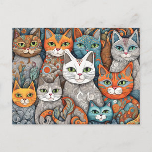 calming cats postcard