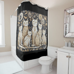 calming cats shower curtain