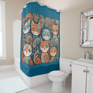 calming cats shower curtain