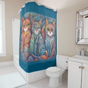 calming cats shower curtain