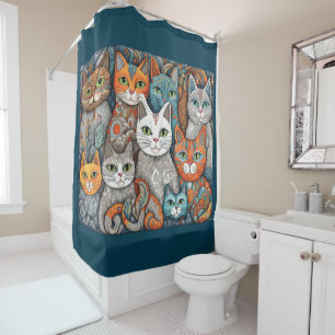 calming cats shower curtain