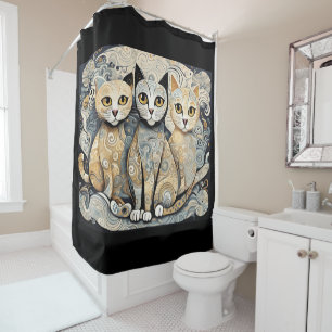 calming cats shower curtain