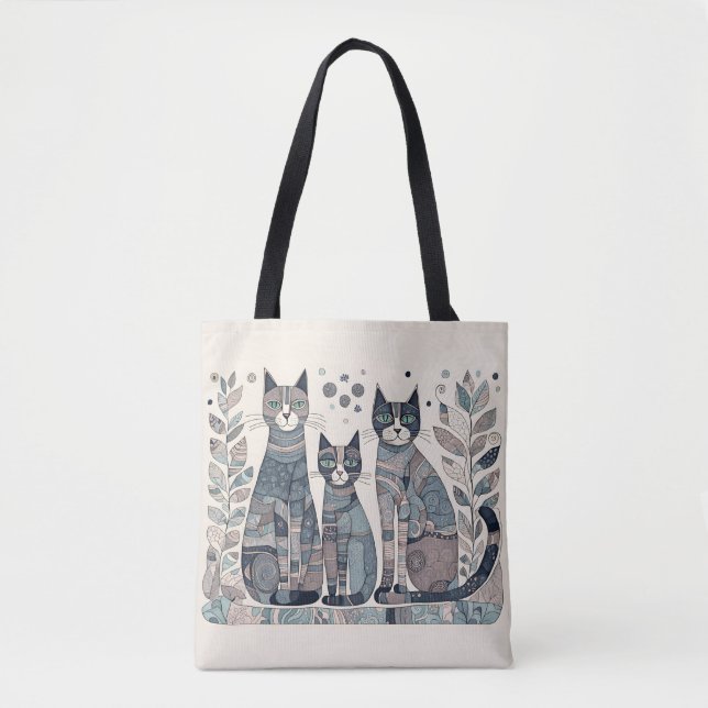 calming cats tote bag (Front)