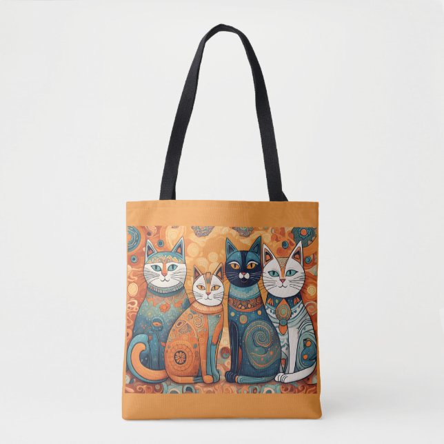 calming cats tote bag (Front)