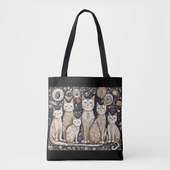 calming cats tote bag (Front)