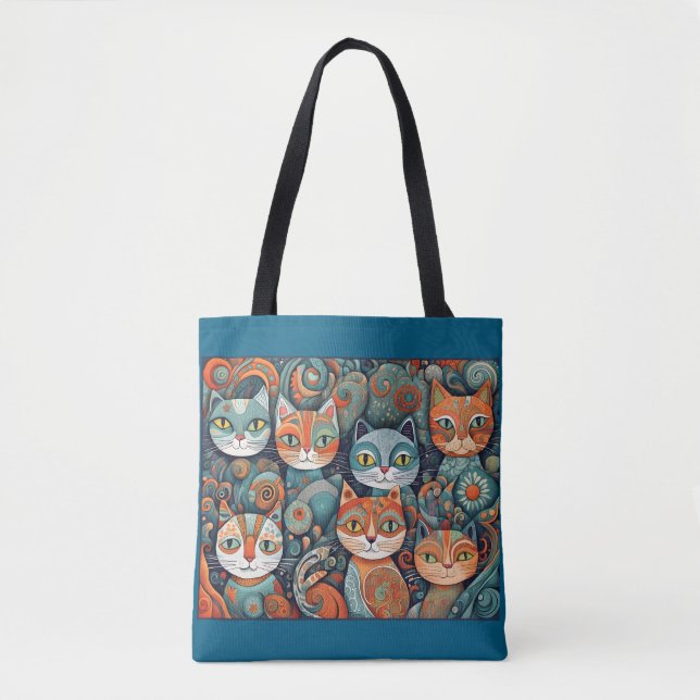 calming cats tote bag (Front)